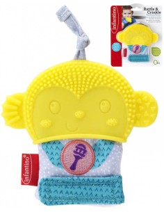 INFANTINO Baby rukavice silikonová chrastící s kousátkem pro miminko