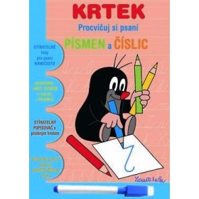 AKIM Psaní písmen a číslic Krtek (Krteček) stíratelný sešit s popisovačem 1