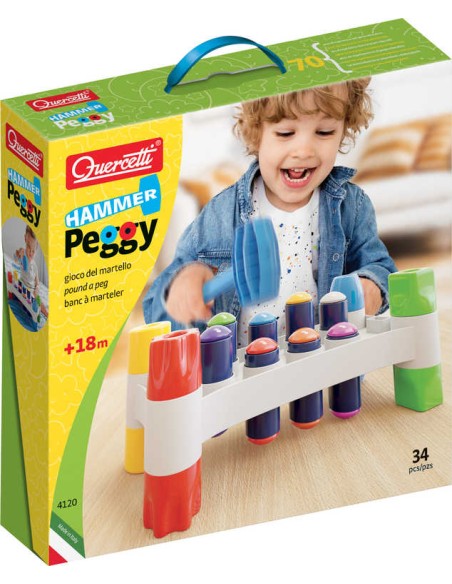 QUERCETTI Hammer Peggy baby zatloukačka 8 kolíků s kladívkem plast