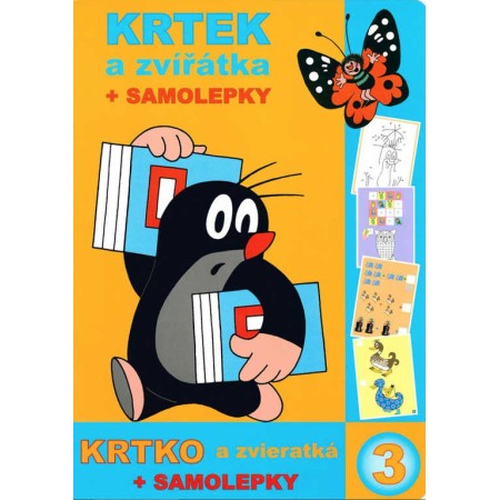 AKIM Krtkův blok samolepkový s aktivitami Krteček a zvířátka A4