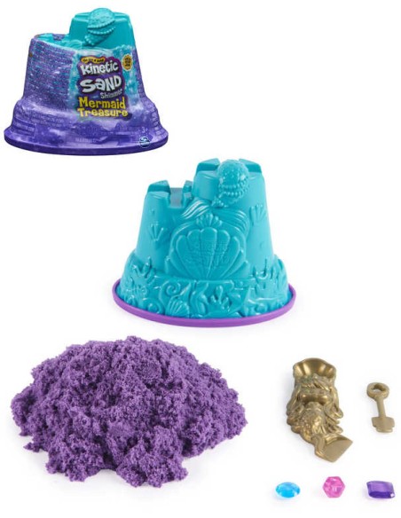 SPIN MASTER Kinetic Sand Poklad mořské panny třpytivý písek s diamanty 3 barvy