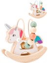 WOODY DŘEVO Jednorožec houpací provlékačka 2 barvy *DŘEVĚNÉ HRAČKY*