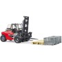 BRUDER 02513 Vysokozdvižný vozík Linde HT 160 set s doplňky