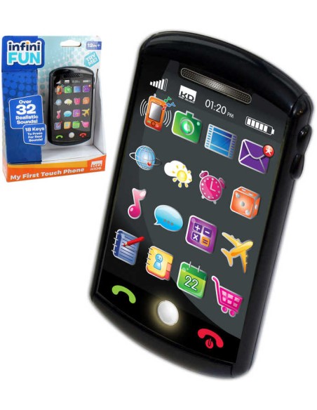 Telefon smartphone dotykový dětský baby 12cm na baterie Světlo Zvuk plast