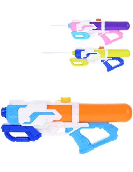 Pistole dětská vodní 48cm se zásobníkem na vodu 3 barvy plast
