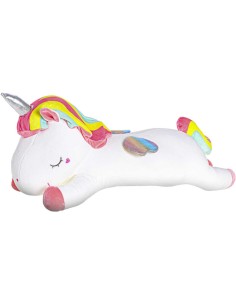 PLYŠ Baby jednorožec bílý 40cm ležící duhový *PLYŠOVÉ HRAČKY*