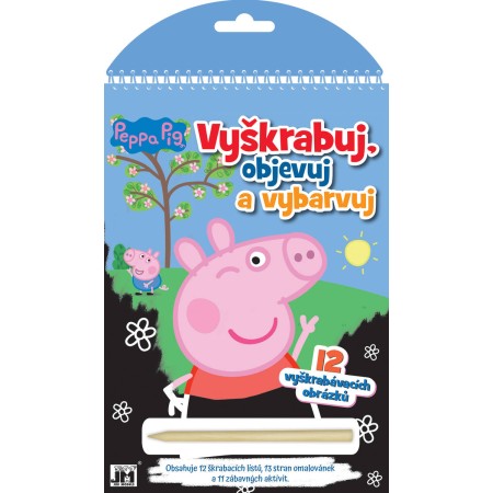 JIRI MODELS Vyškrabuj, objevuj, vybarvuj prasátko Peppa Pig kreativní sešit