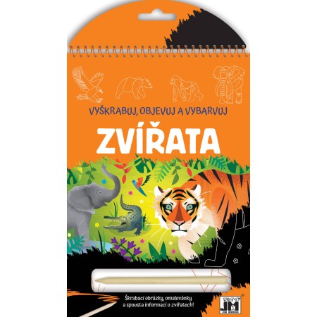 JIRI MODELS Vyškrabuj, objevuj, vybarvuj Zvířátka kreativní sešit