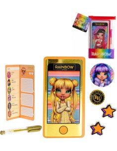 RAINBOW HIGH Zápisník mobil A6 s perem a nálepkami 4 barvy