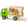 WOODY DŘEVO Auto přeprava koní funkční set se 2 koníky a figurkami
