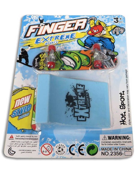 Fingerboard prstový skateboard motorická hra 9cm set s rampou na kartě různé druhy plast