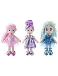 Panenka látková soft textilní 35cm hadrová víla 3 druhy