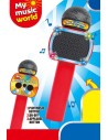 Mikrofon dětský karaoke s melodií na baterie LED Světlo Zvuk plast
