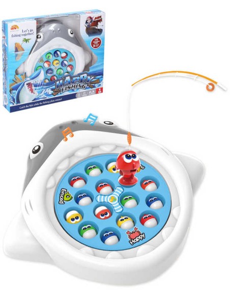 Hra Dětský rybolov rybaření žralok 15 rybek se 3 udicemi malý rybář na baterie Zvuk