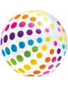 INTEX Míč nafukovací 107cm průhledný puntíky / proužky 2 druhy na vodu 59065