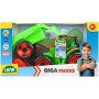 LENA GIGA TRUCKS Traktor s nákládací lžící funkční set s přívěsem na písek
