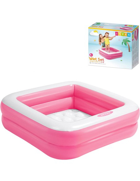 INTEX Bazén dětský nafukovací čtverec růžový 85x85cm 57100