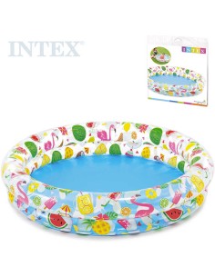 INTEX Bazén dětský nafukovací kulatý průhledný 122x25cm potisk léto 59421