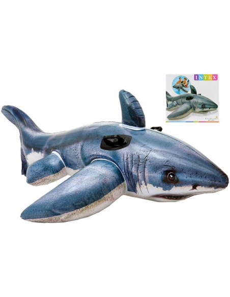 INTEX  Žralok nafukovací 173x13cm dětské vozítko do vody s úchyty 57525