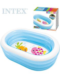 INTEX Bazén dětský nafukovací ovál 163x107x46cm s rybičkami 57482