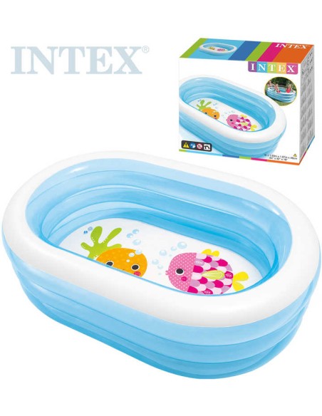 INTEX Bazén dětský nafukovací ovál 163x107x46cm s rybičkami 57482