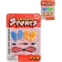 Skateboard prstový 9cm šroubovací set s nástrojem na kartě různé barvy plast