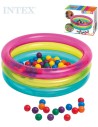 INTEX Baby bazén kulatý 86x25cm set se soft míčky 6,5cm 50ks 48674