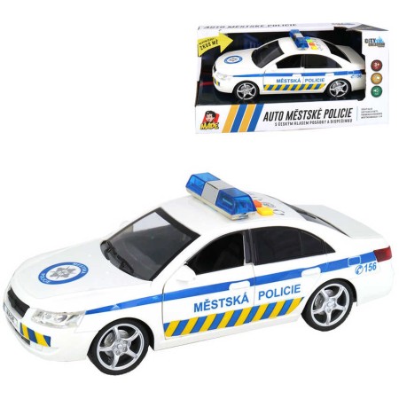 Auto městská policie 24cm CZ na setrvačník 1:16 na baterie Světlo Zvuk CZ