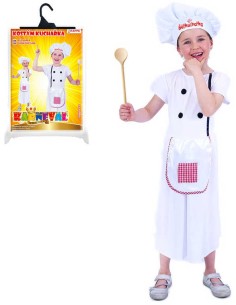 KARNEVAL Šaty kuchařka vel. M (116-128 cm) 6-8 let KOSTÝM