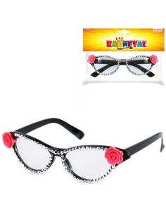KARNEVAL Brýle retro zdobené s růží dospělé *KARNEVALOVÝ DOPLNĚK*