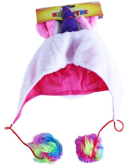 KARNEVAL Čepice jednorožec s bambulkami *KARNEVALOVÝ DOPLNĚK*