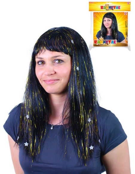 KARNEVAL Paruka s hvězdami zlatá dospělá *KARNEVALOVÝ DOPLNĚK*