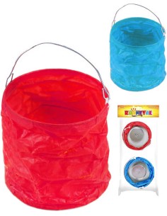 Lampión mini ovál krčený papír set 2ks 2 barvy v sáčku