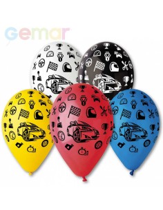 GEMAR Balónek nafukovací 30cm Pastelový potisk AUTA různé barvy 1ks