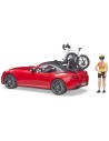 BRUDER 03485 Auto Dodge set s jízdním kolem a figurkou cyklistky