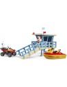 BRUDER 62780 Věž pobřežní hlídky set se čtyřkolkou, skútrem a plavčíkem