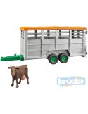 BRUDER 02227 (2227) Auto přepravník na zvířata set s figurkou kráva model 1:16 plast