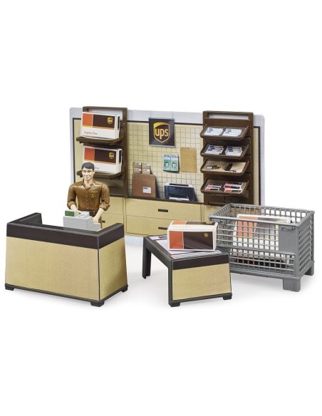 BRUDER 62250 Bworld pobočka přepravce UPS set kancelář s figurkou