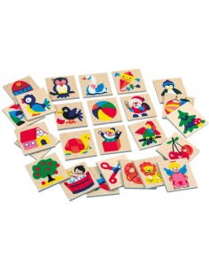 BINO DŘEVO Značky identifikační set 25ks obrázkové jmenovky pro školky