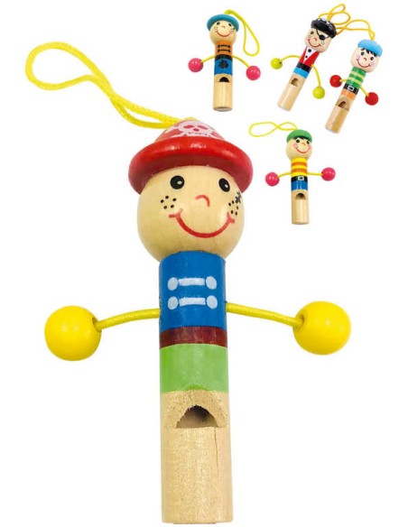 BINO DŘEVO Píšťalka dětská panáček 5 druhů *DŘEVĚNÉ HRAČKY*