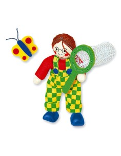 MERTENS DŘEVO Panenka do domečku panák BEN se síťkou *DŘEVĚNÉ HRAČKY*