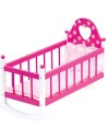 BINO DŘEVO Kolébka s peřinkami pro panenku miminko růžová