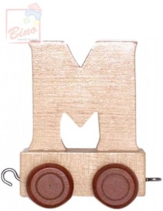BINO DŘEVO Vagónek písmeno M doplněk k vláčku s abecedou
