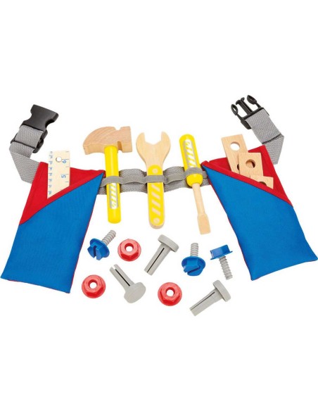 BINO DŘEVO Dětské pracovní nářadí 17ks na opasku *DŘEVĚNÉ HRAČKY*