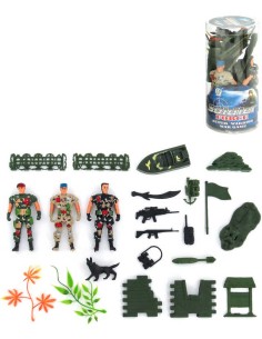 Vojáci army herní set 3 plastové figurky vojenské se zbraněmi a doplňky v tubě plast