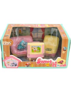 Nábytek obývák herní set doplněk do domečku pro panenky plast