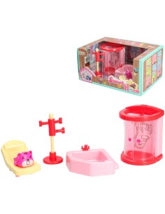 Nábytek koupelna herní set doplněk do domečku pro panenky plast