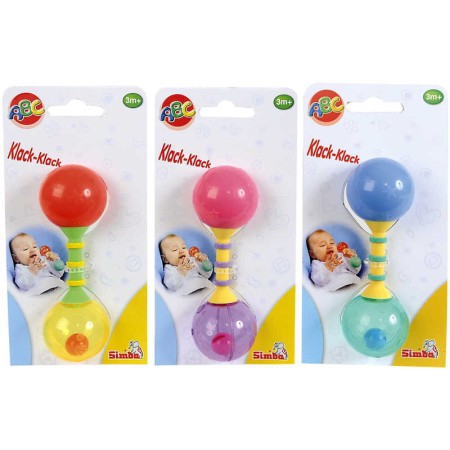 SIMBA Chrastítko baby činka pro miminko plast 3 barvy na kartě