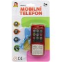 Telefon dětský 11cm tlačítkový mobil na baterie AJ Zvuk 4 barvy na kartě