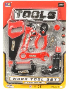 Pracovní nářadí dětská plastová sada s pilkou a vrtačkou v sáčku